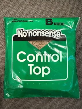 No Nonsense Control Top Pantyhose - Nude - Size B - NWT reinforced toe stockings